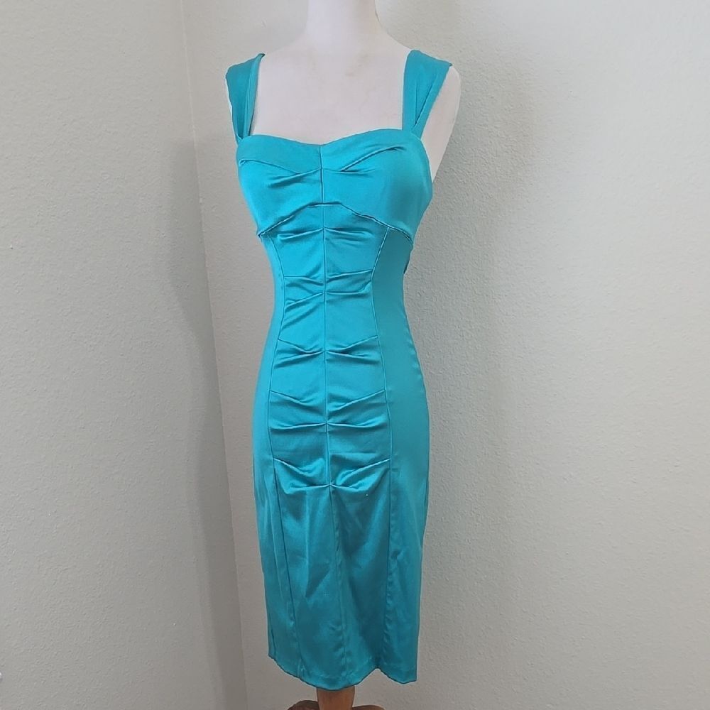 CACHE VINTAGE Sheath Dress Sweetheart Neckline Midi‎